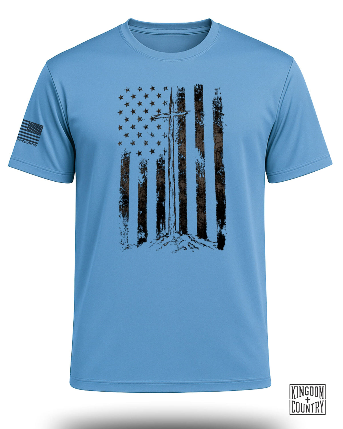 Distressed Vintage USA Flag Performance Shirt