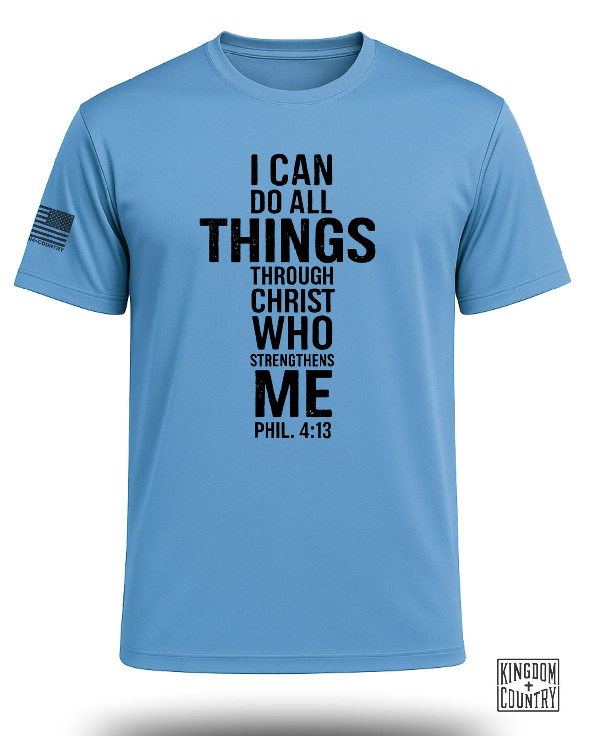 Philippians 4:13 Distressed Cross Performance Shirt