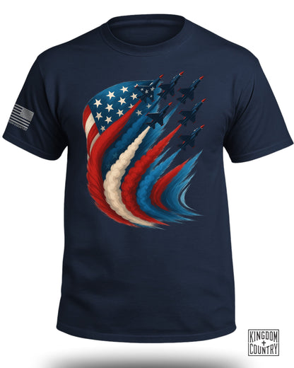American Flag Fighter Jet T-Shirt