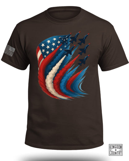 American Flag Fighter Jet T-Shirt
