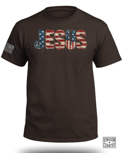 Patriotic Jesus American Flag T-Shirt