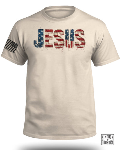 Patriotic Jesus American Flag T-Shirt
