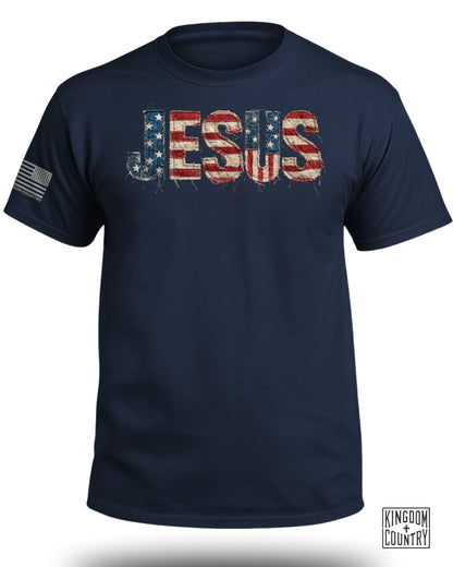 Patriotic Jesus American Flag T-Shirt