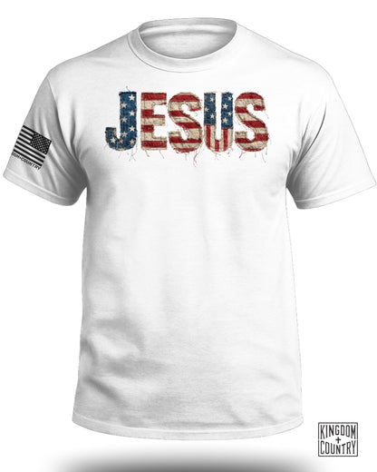 Patriotic Jesus American Flag T-Shirt