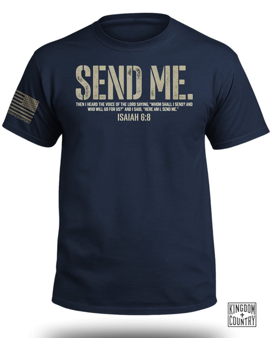 Send Me Isaiah 6:8 Christian T-Shirt (Front)