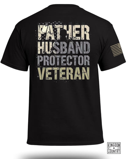 Father Husband Protector Veteran T-Shirt