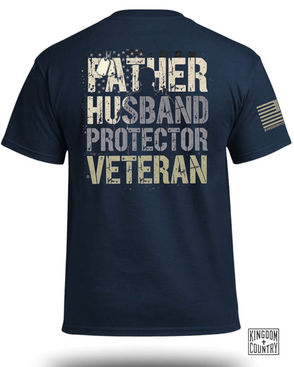 Father Husband Protector Veteran T-Shirt