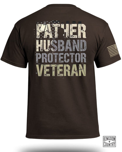 Father Husband Protector Veteran T-Shirt
