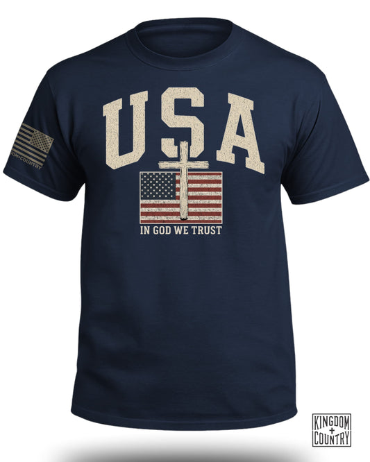 USA Flag Cross T-Shirt