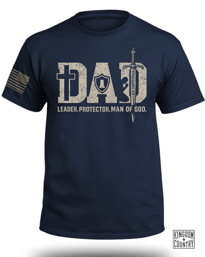Dad-Leader Protector Man Of God (Front) T-Shirt