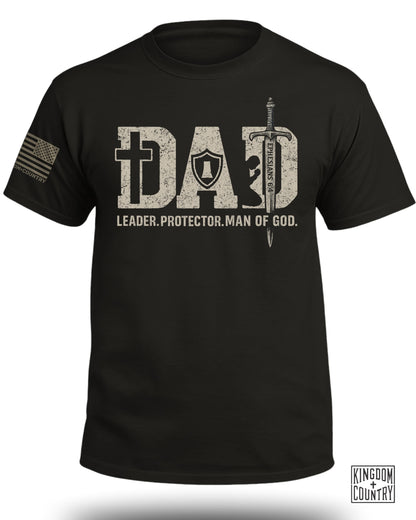 Dad-Leader Protector Man Of God (Front) T-Shirt