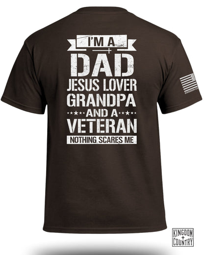 I am A Dad-Jesus Lover-Grandpa-Veteran T-Shirt