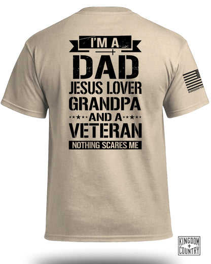 I am A Dad-Jesus Lover-Grandpa-Veteran T-Shirt