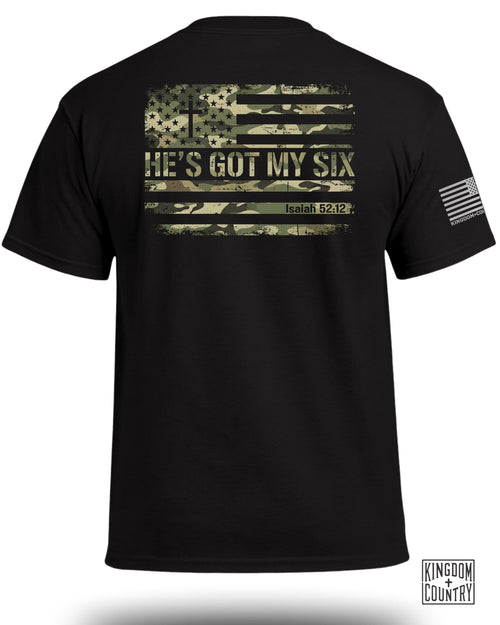 He's Got My Six Patriotic Camo T-Shirt