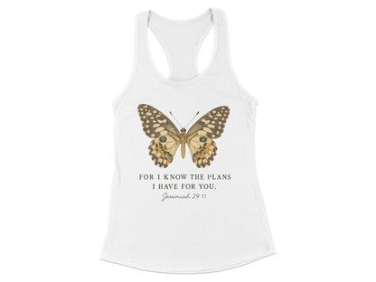 Butterfly Jeremiah 29:11 Racerback Tank