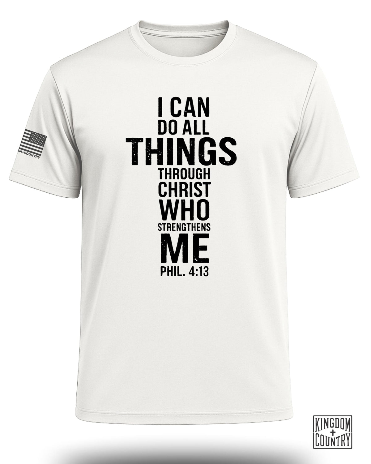 Philippians 4:13 Distressed Cross Performance Shirt