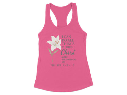 I Can Do All Things Through Christ Racerback Tank