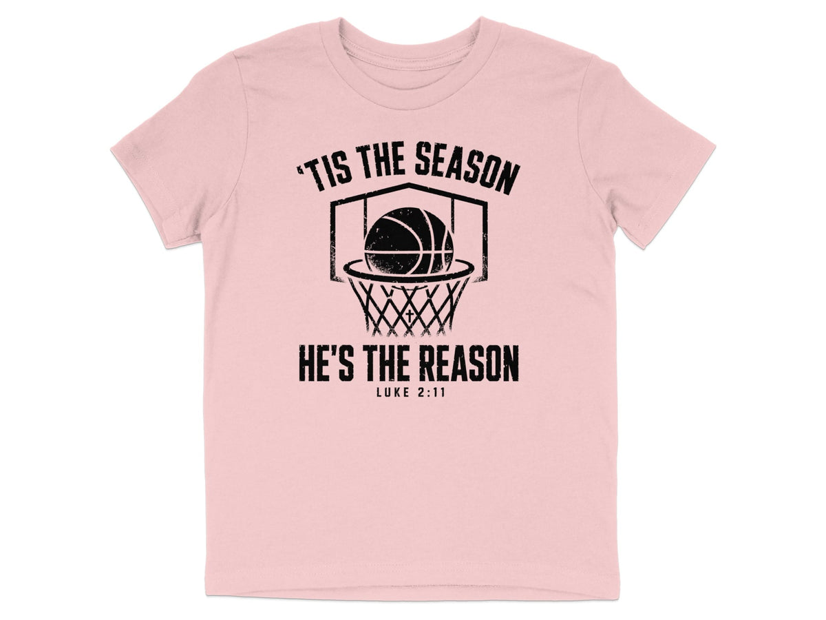 'Tis The Season He's The Reason - Basketball Youth T-Shirt