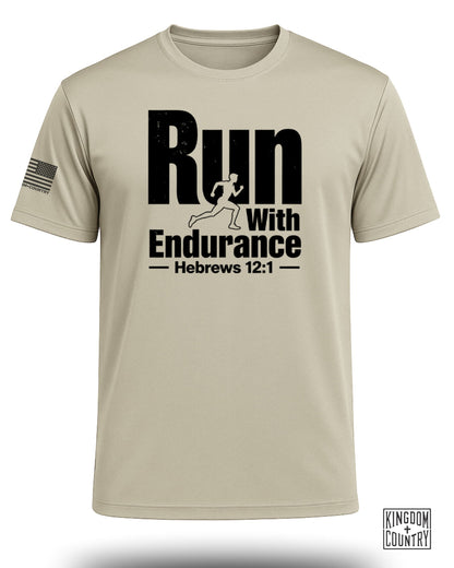 Run With Endurance Hebrews 12:1 Performance Shirt