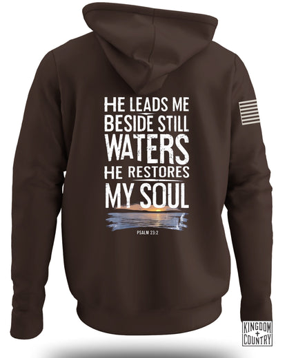 He Leads Me Beside Still Waters Hoodie