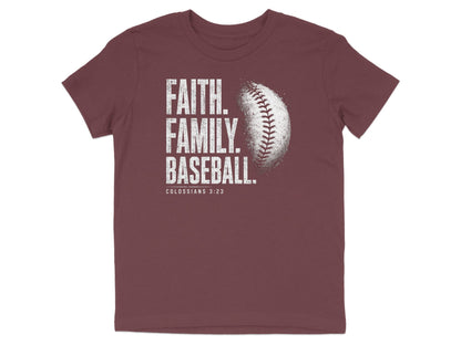 Faith Family Baseball Youth T-Shirt