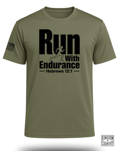 Run With Endurance Hebrews 12:1 Performance Shirt