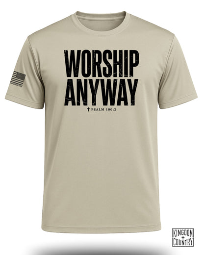 Worship Anyway Distressed Performance Shirt