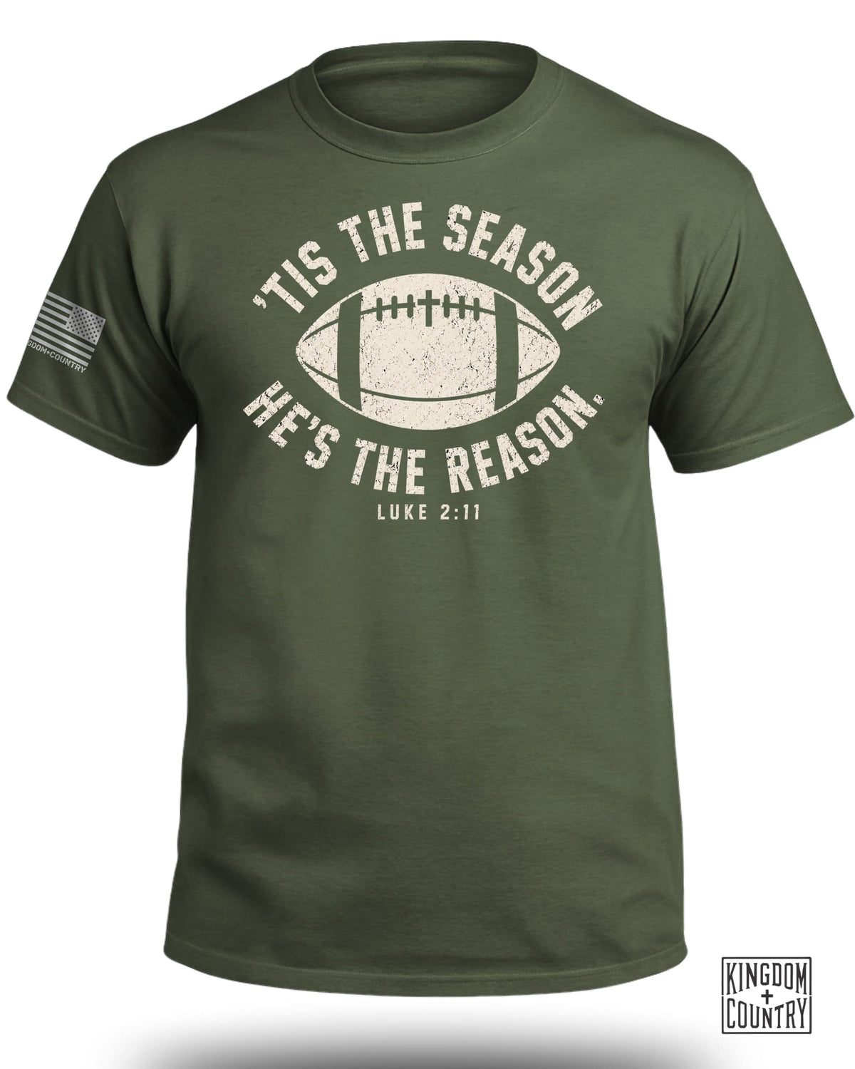 'Tis The Season He's The Reason - Football T-Shirt