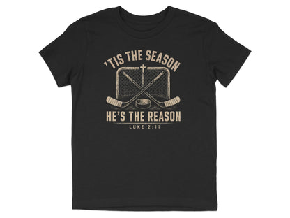 'Tis The Season He's The Reason - Hockey Youth T-Shirt