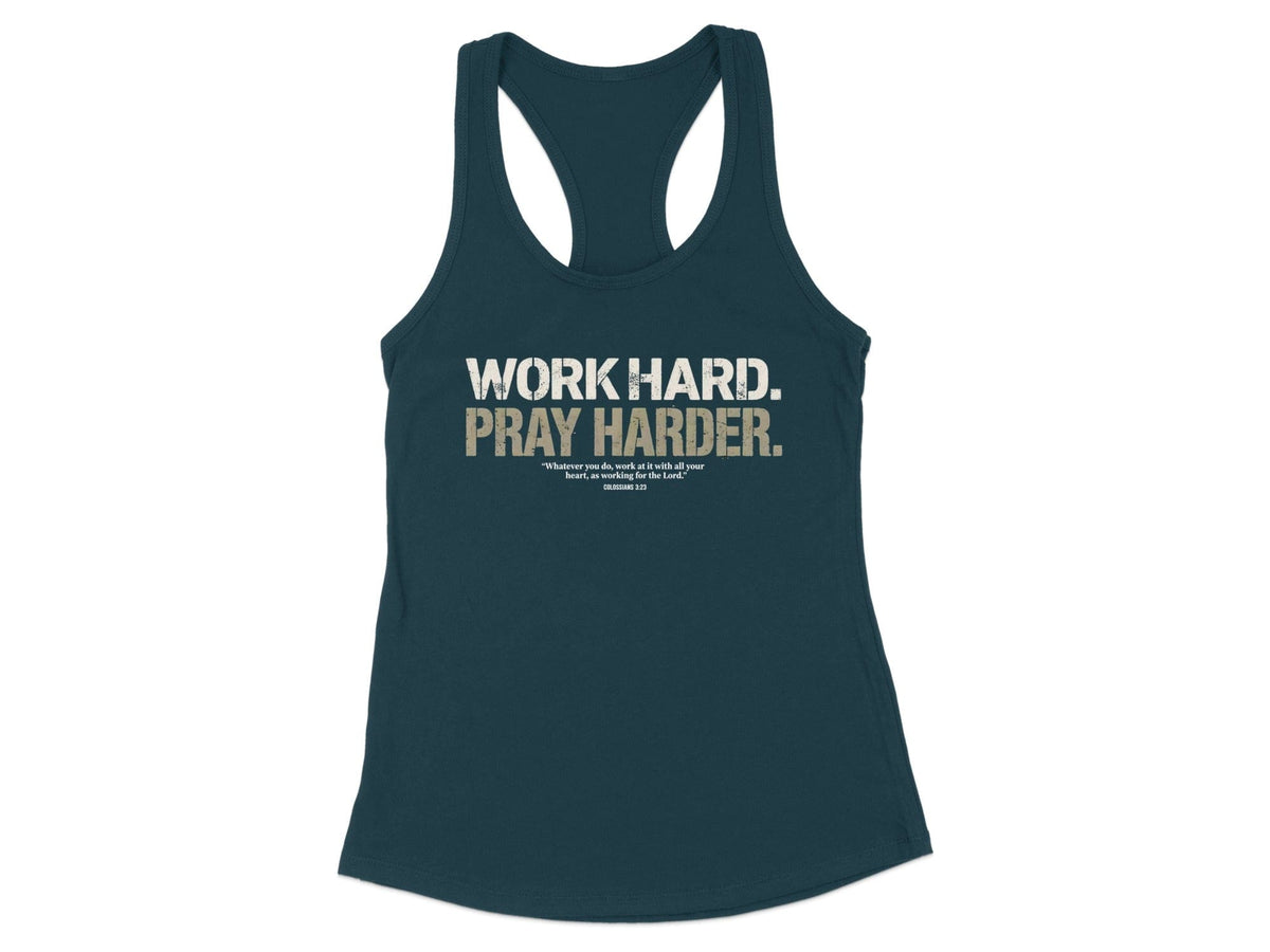Work Hard Pray Harder Racerback Tank