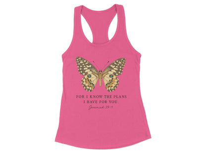 Butterfly Jeremiah 29:11 Racerback Tank