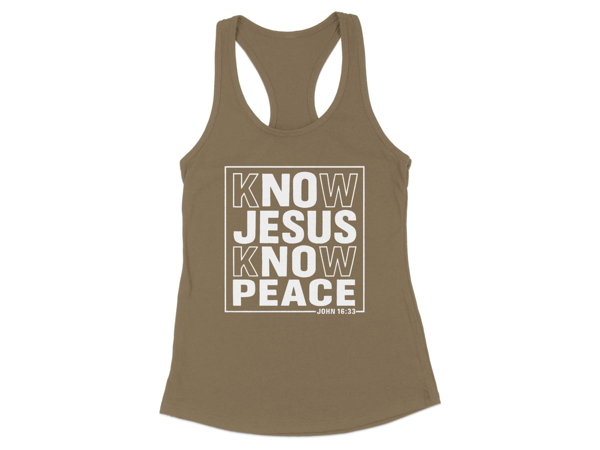 Know Jesus Know Peace Racerback Tank
