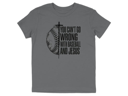 Baseball And Jesus Youth T-Shirt