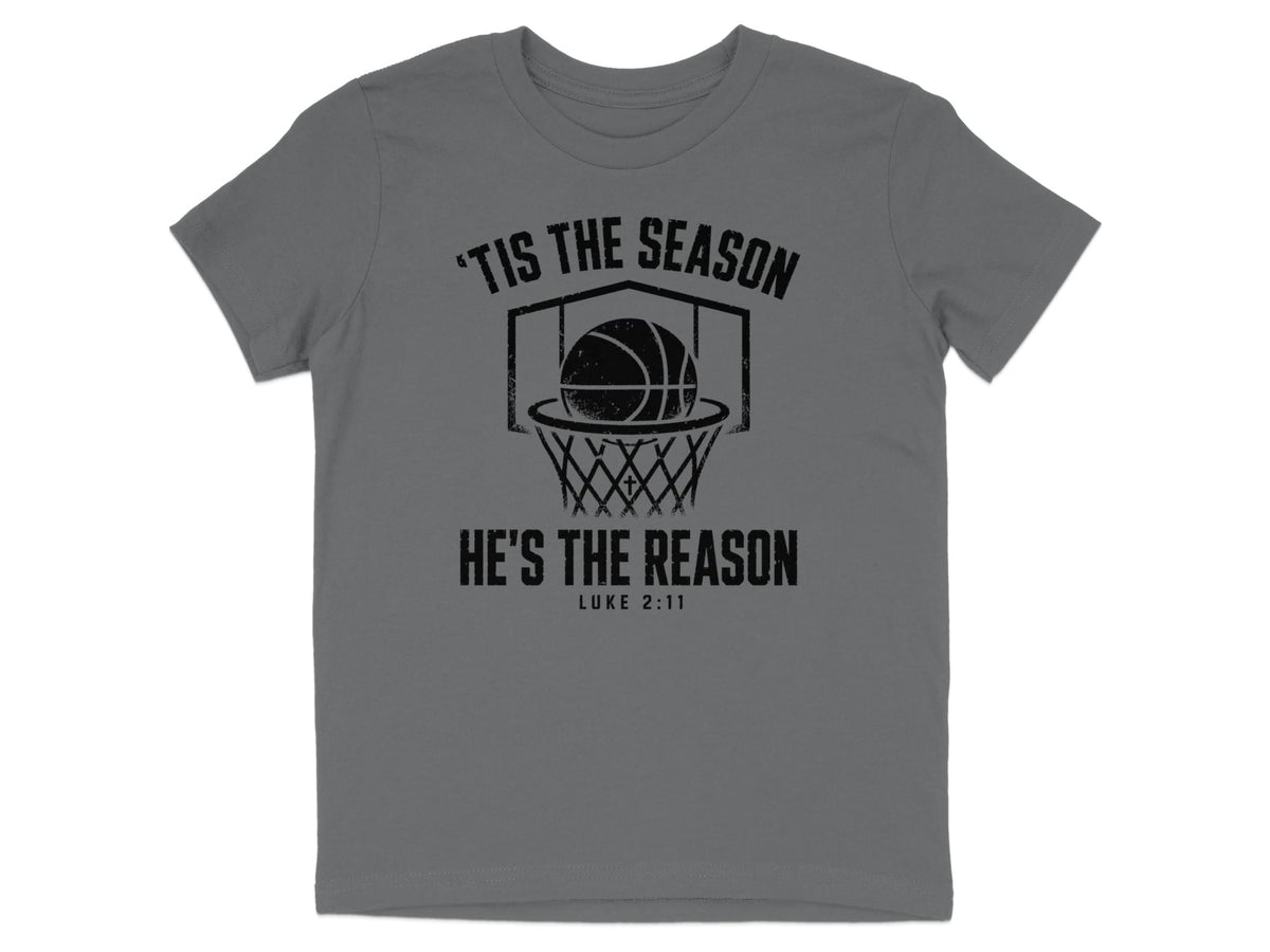 'Tis The Season He's The Reason - Basketball Youth T-Shirt
