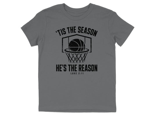 'Tis The Season He's The Reason - Basketball Youth T-Shirt