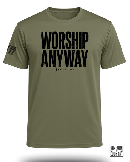 Worship Anyway Distressed Performance Shirt