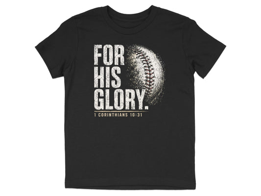 For His Glory Baseball Youth T-Shirt