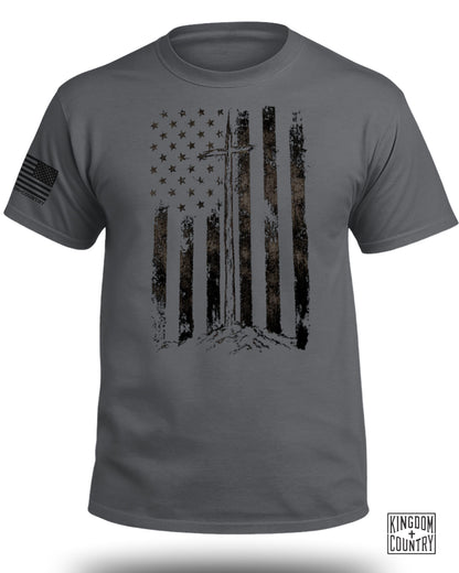 Distressed Patriotic Cross T-Shirt
