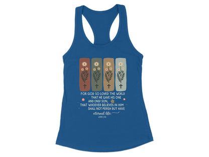 Floral Cross Racerback Tank Top