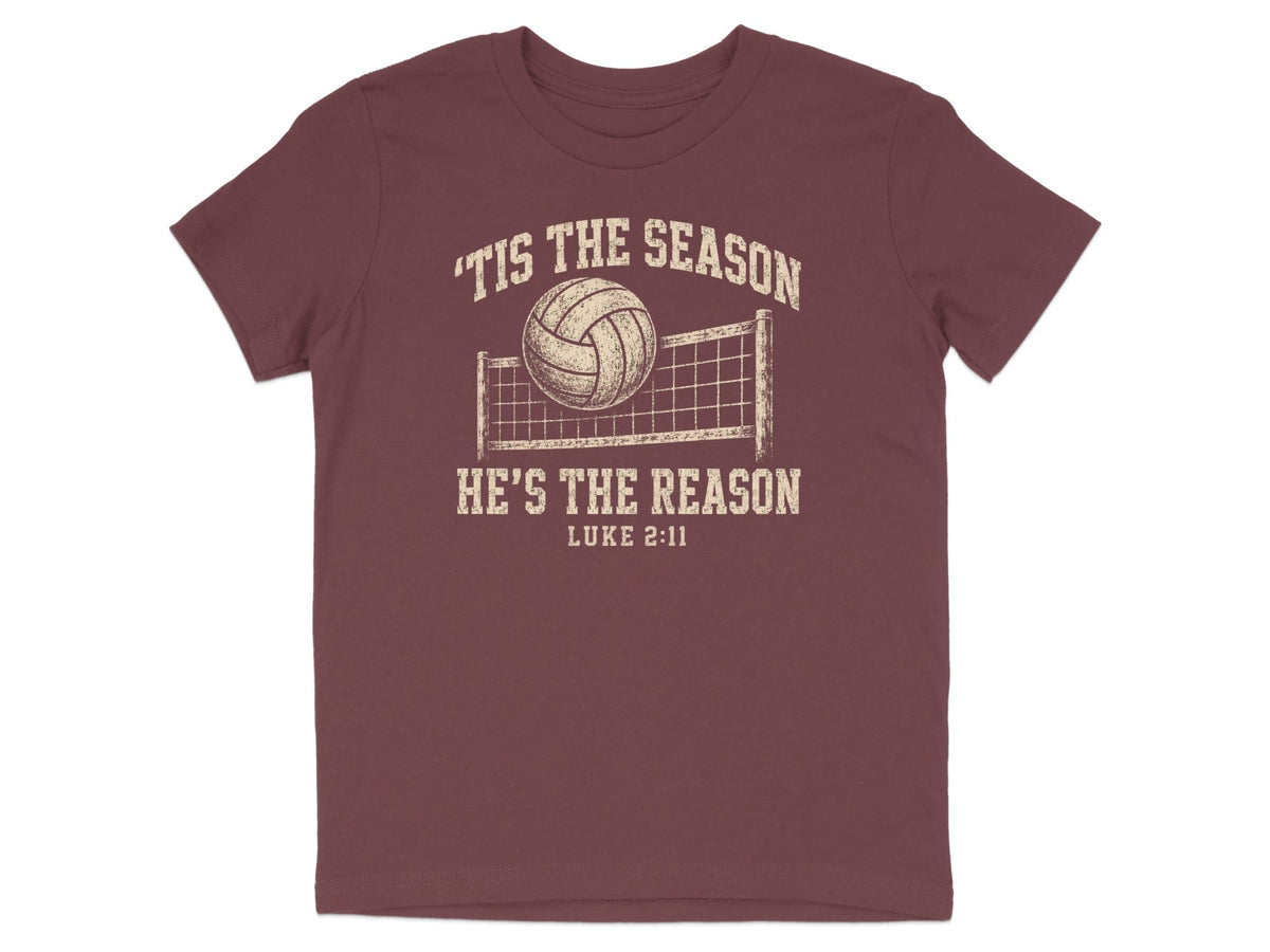 'Tis The Season He's The Reason - Volleyball Youth T-Shirt