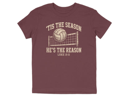 'Tis The Season He's The Reason - Volleyball Youth T-Shirt