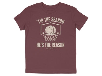'Tis The Season He's The Reason - Basketball Youth T-Shirt