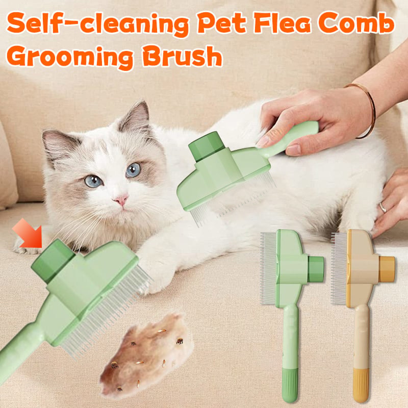 🔥Self-cleaning Pet Flea Comb Grooming Brush