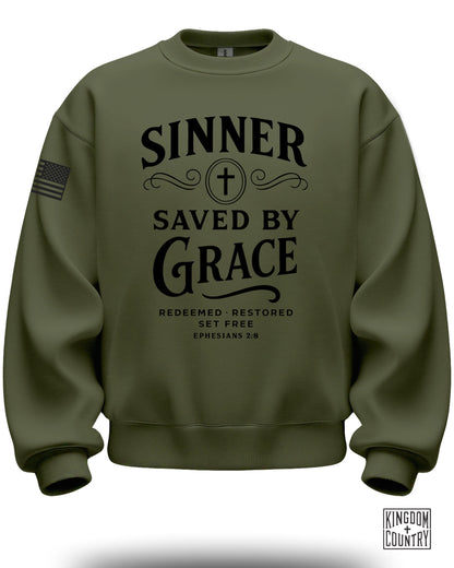 Sinner Saved By Grace Crewneck