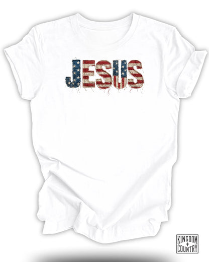 Patriotic Jesus American Flag T-Shirt