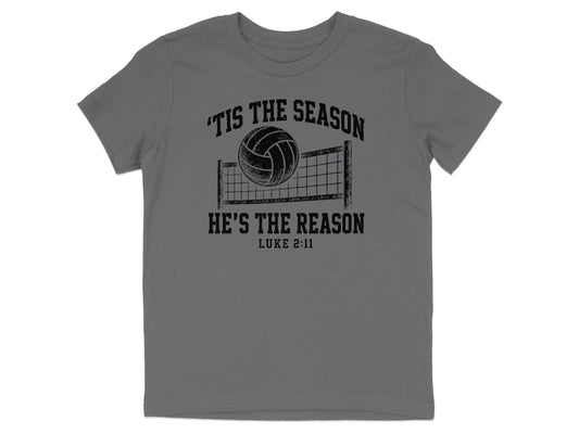 'Tis The Season He's The Reason - Volleyball Youth T-Shirt