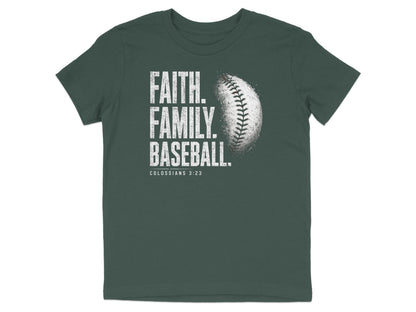 Faith Family Baseball Youth T-Shirt