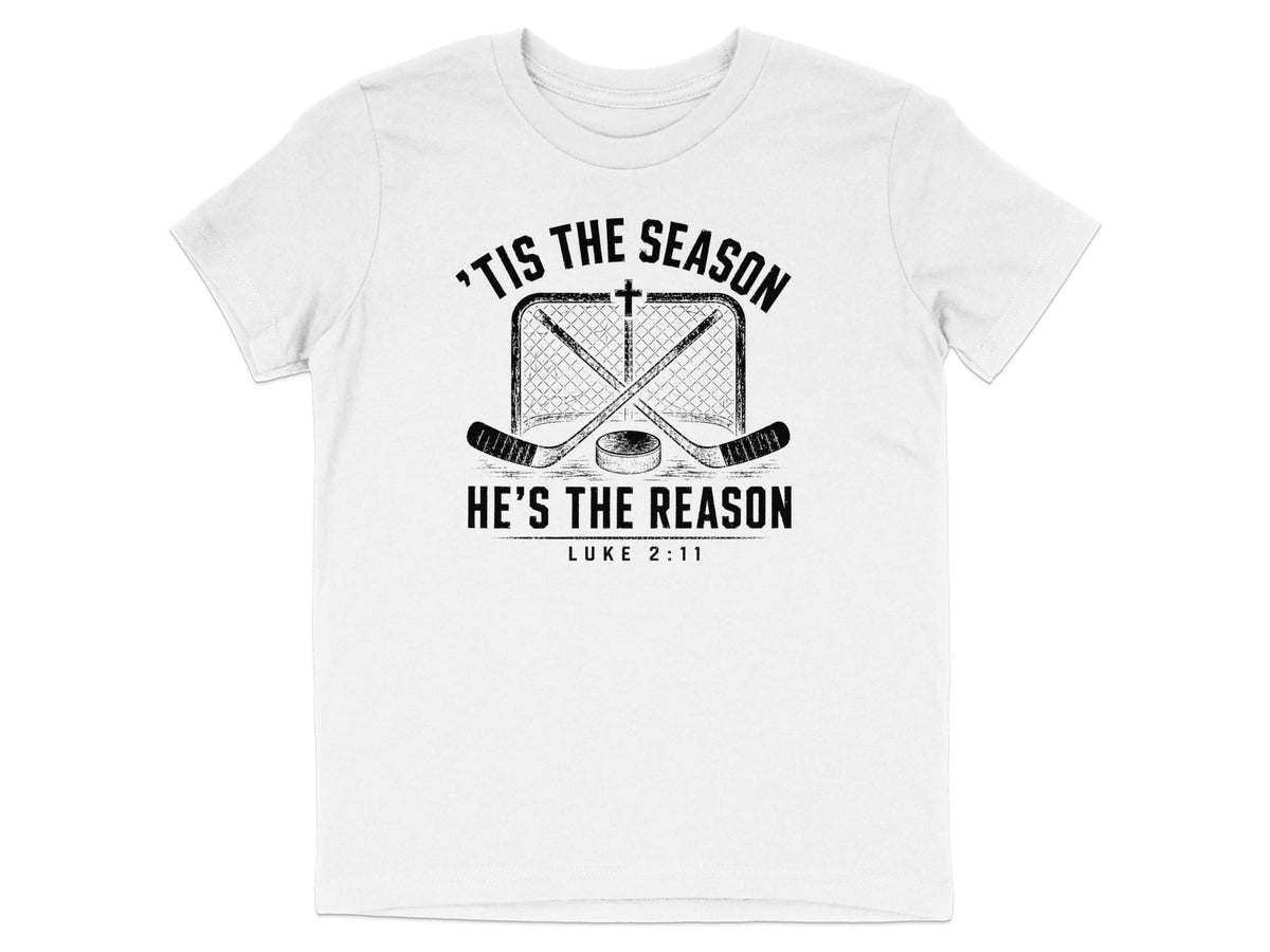 'Tis The Season He's The Reason - Hockey Youth T-Shirt