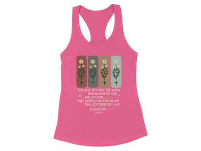 Floral Cross Racerback Tank Top