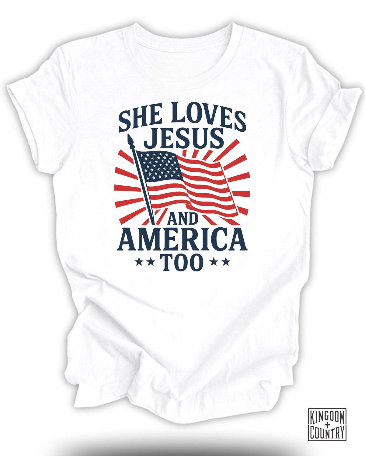 She Loves Jesus And America Too T-Shirt